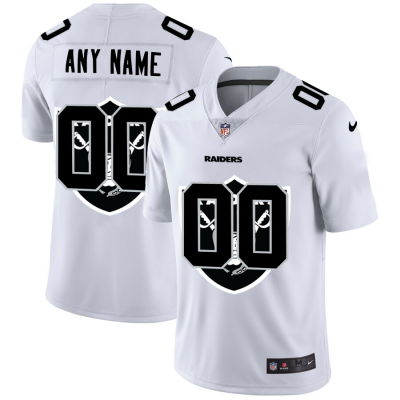 Las Vegas Raiders Custom White Men's Nike Team Logo Dual Overlap Limited NFL Jersey